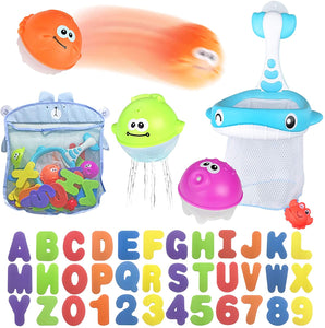 36pcs Alphanumeric Greenfashionpool Baby Bathing Toys Cute Floating Squirts Animal Toys Sets with Duck Penguin Egg, Whale, Pig, Bear, Elephant 36 Foam Bath Letters&Numbers Water Spray Sprinkler for Babies Infants Toddlers Bathtub Time BT-003 Product Image