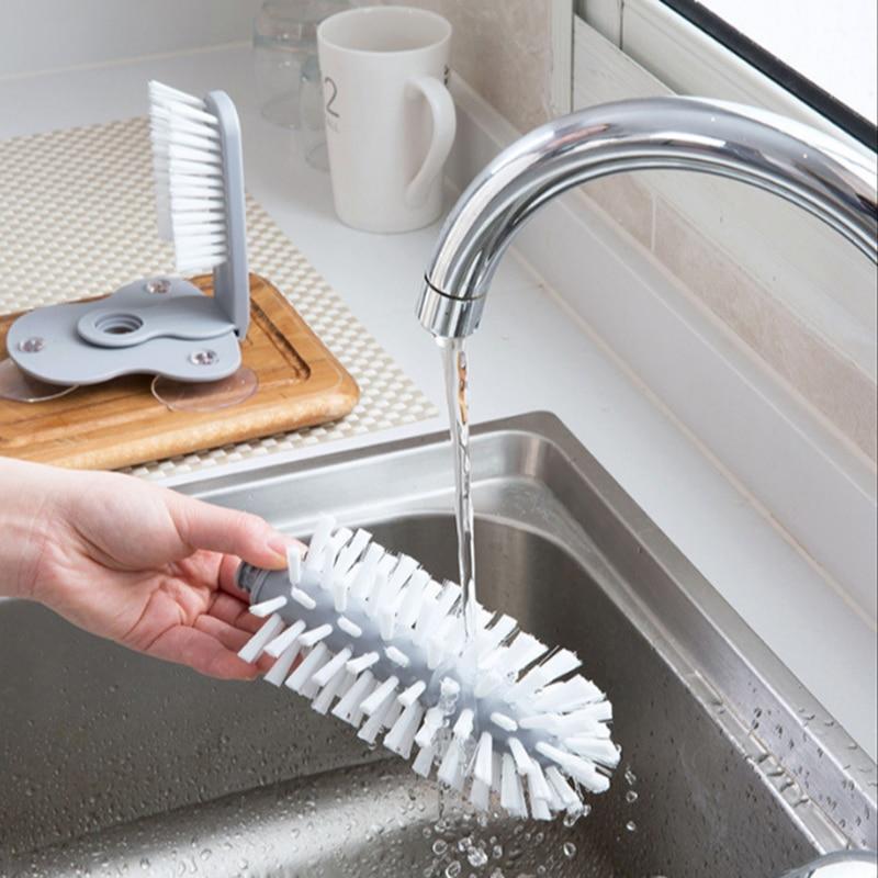Brush Cleaning Greenfashionpool Bottle Brush Cleaner for Cup Scrubber Bottles Vase and Glassware, Cleaning Brush for Sink Kitchen Accessories 2 in 1 Drink Mug, Perfect for Smaller Diameter Bottle Openings CB-001 Product Image
