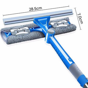 Blue 28.5cm*7cm Greenfashionpool Microfiber Floor Mop Wiper for Hardwood Window Tile Floor Cleaning 360 Rotating with Stainless Steel Handle Washable&Reusable Flat Mop Pads CM-001 Product Image