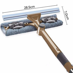 Brown 28.5cm*7cm Greenfashionpool Microfiber Floor Mop Wiper for Hardwood Window Tile Floor Cleaning 360 Rotating with Stainless Steel Handle Washable&Reusable Flat Mop Pads CM-001 Product Image