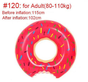 For Adult Red Pink 80-110kg Greenfashionpool Pool Floats Inflatable Donut Swimming Ring Donut&Doughnut Pool Float, Floatie  for Adult Kids Swimming Mattress Circle Rubber Ring Swimming Pool Toys Seat Beach Pool PF-007 Product Image