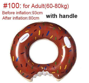 For Adult Brown Greenfashionpool Pool Floats Inflatable Donut Swimming Ring Donut&Doughnut Pool Float, Floatie  for Adult Kids Swimming Mattress Circle Rubber Ring Swimming Pool Toys Seat Beach Pool PF-007 Product Image