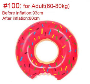 For Adult Red Pink Greenfashionpool Pool Floats Inflatable Donut Swimming Ring Donut&Doughnut Pool Float, Floatie  for Adult Kids Swimming Mattress Circle Rubber Ring Swimming Pool Toys Seat Beach Pool PF-007 Product Image