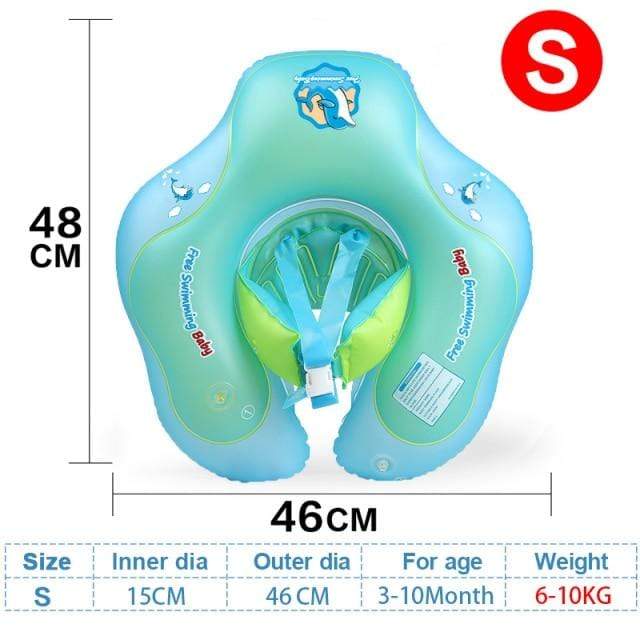 S 48cm*46cm Greenfashionpool Baby Swimming Float Inflatable Infant Swim Pool Floating Ring New Upgrades with Sun Protection Canopy Swimming Pool Accessories for The Age of 3-72 Months PF-008 Product Image