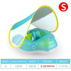 S 5-10kg Greenfashionpool Baby Swimming Float Inflatable Infant Swim Pool Floating Ring New Upgrades with Sun Protection Canopy Swimming Pool Accessories for The Age of 3-72 Months PF-008 Product Image