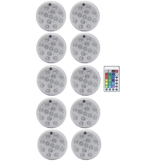 10pcs Greenfashionpool Pool Lights 2020 New 16 Colors Submersible Led Lights, IP68 Waterproof Night Light for Outdoor Pond Fountain, Garden, Vase, Fishtank, Party PL-011 Product Image
